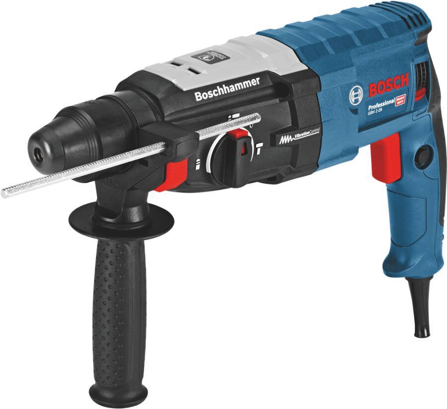 Bohrhammer GBH 2-28 0611267500 Lieferumfang Maschinentuch, Zusatzhandgriff, Tiefenanschlag 210 mm, Handwerkerkoffer Nenn