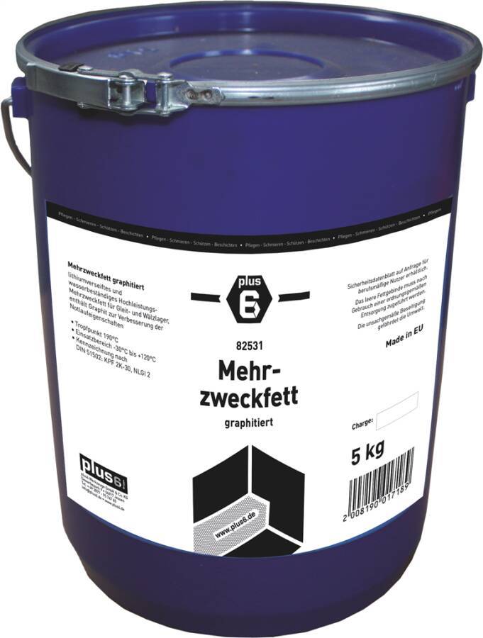 Mehrzweckfett graphitiert plus6 82531 Inhalt 5 kg Gebindeart Eimer
