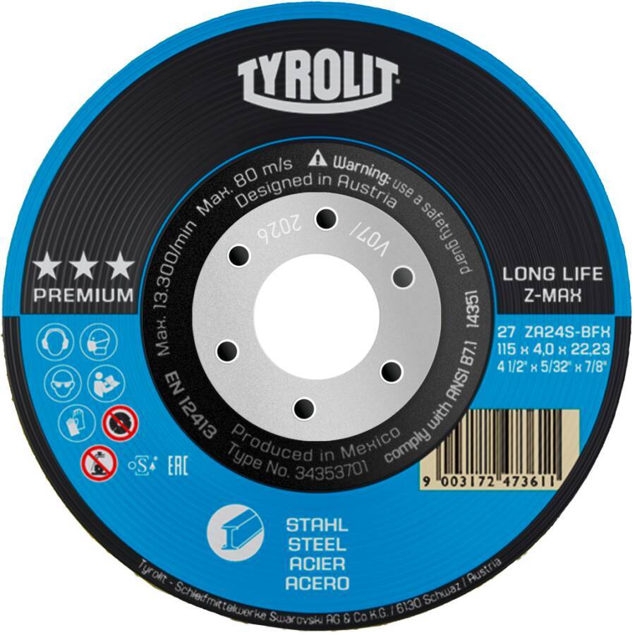 Schruppscheibe Premium Longlife - Z-Max-Stahl 34353689 Ø 230 mm Breite 7,0 mm Bohrung 22,23 mm