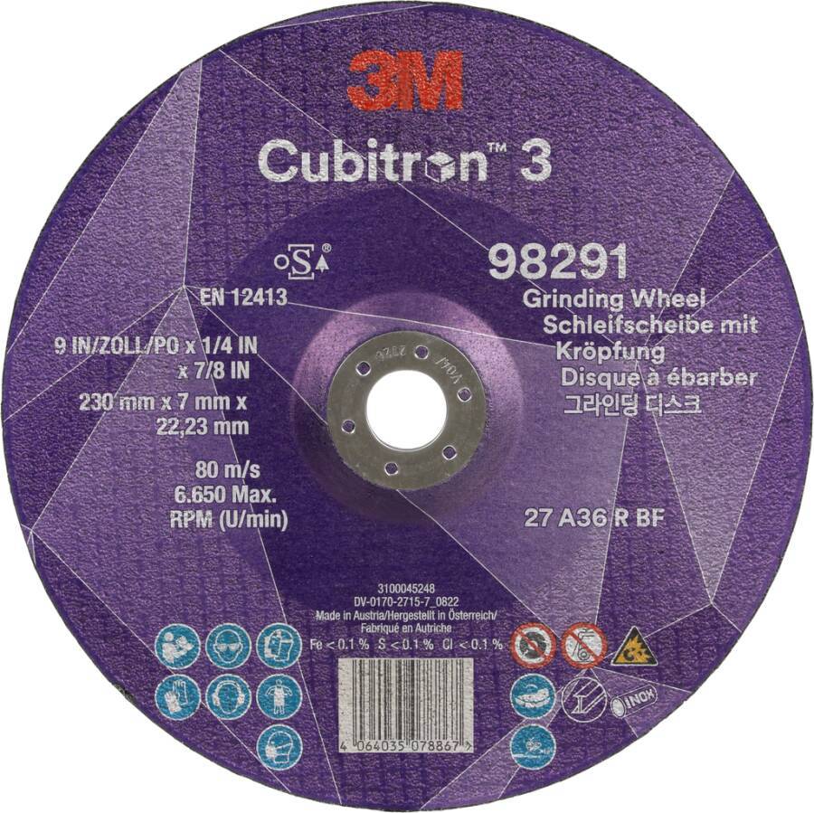 Schruppscheibe 3M™ Cubitron™ III 99306 Ø 115 mm Breite 7 mm Bohrung 22,23 mm