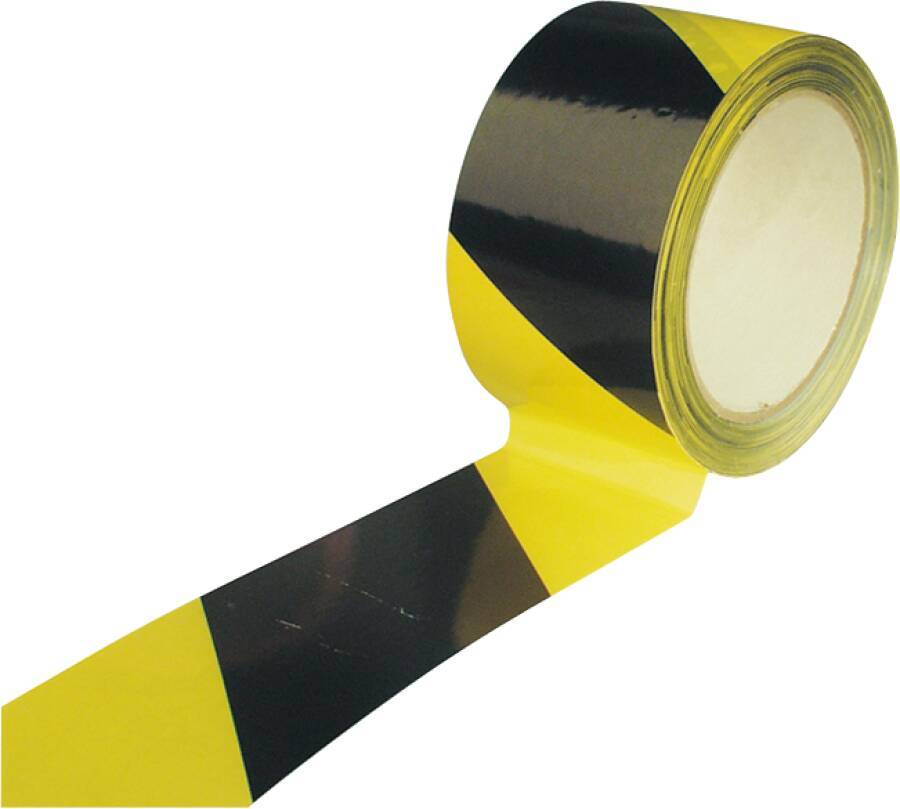 Warnband selbstklebend 84781 Farbe schwarz / gelb Rollenbreite 50 mm Rollenlänge 66 m