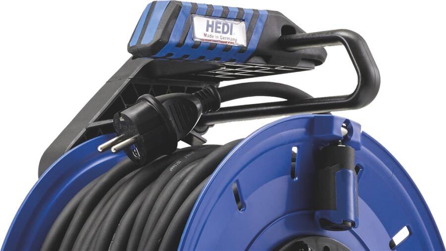 Vollkunststoff-Kabeltrommel H07RN #1 K7SR40NTF Farbe blau/ schwarz Ausführung Kabeltrommel Vollkunststoff mit Schleifrin