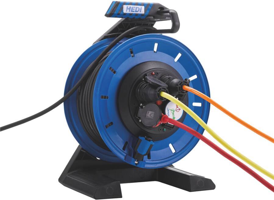 Vollkunststoff-Kabeltrommel H07RN #1 K7SR40NTF Farbe blau/ schwarz Ausführung Kabeltrommel Vollkunststoff mit Schleifrin