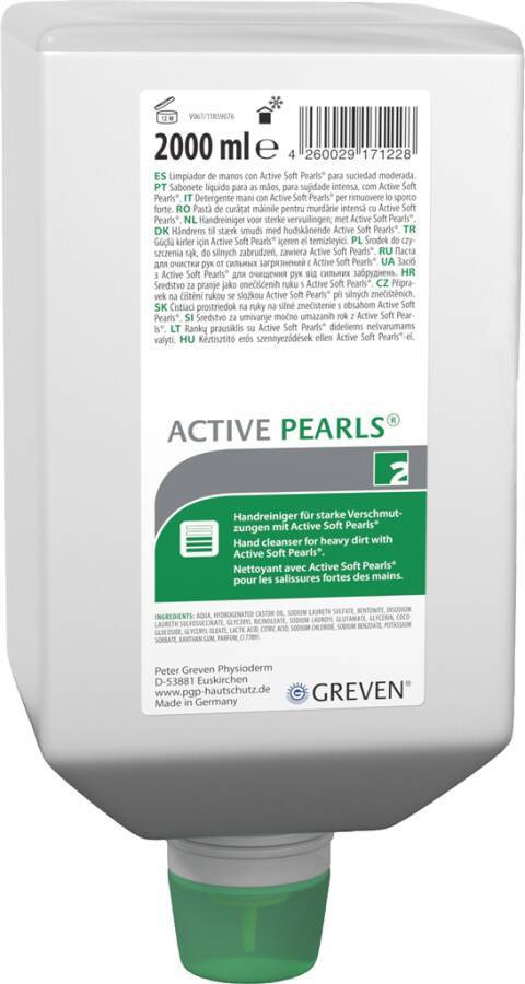 Handreiniger GREVEN® ACTIVE PEARLS® 13589-003 Inhalt 2 l Ausführung parfümiert Gebinde Varioflasche geeignet für Spender