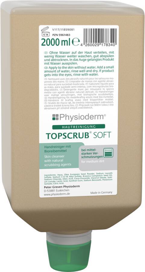 Handreiniger TOPSCRUB® SOFT 14127-003 Inhalt 2 l Ausführung unparfümiert Gebinde Varioflasche geeignet für Spender VARIO
