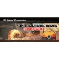 Trennscheibe 3M™ Cubitron™ II gekröpft 7100228958 Ø 125 mm Breite 2,5 mm Bohrung 22,23 mm Ausführung gekröpft Trennscheibe 3M™ Cubitron™ II gekröpft 7100228958 Ø 125 mm Breite 2,5 mm Bohrung 22,23 mm Ausführung gekröpft