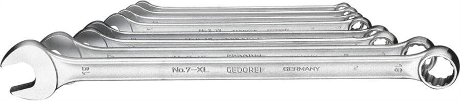 Satz von metrischen Kombizangen, Silbermetall, nach Größe geordnet mit sichtbaren offenen und Ringenden.