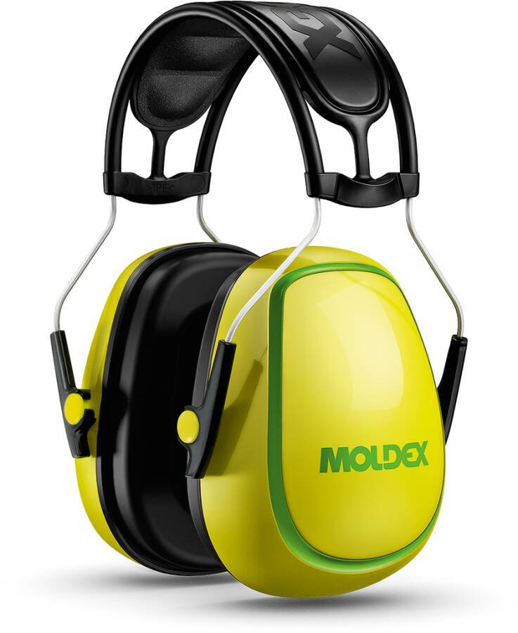 Gelbe und schwarze Over-Ear-Gehörschutz-Ohrmuscheln mit 