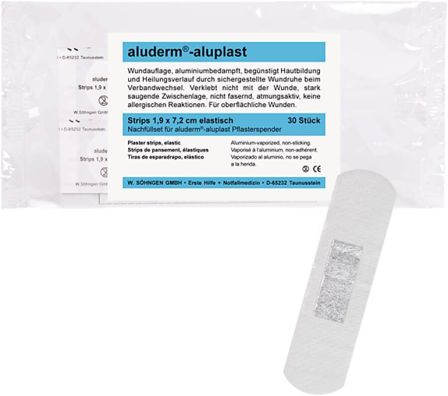 Nachfüll-Sets für Pflasterspender aluderm®-aluplast 1009911 Typ Strips ca. 7,2 x 1,9 cm Inhalt 30 Stück