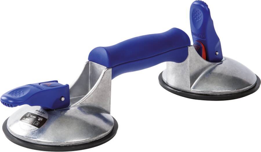 Saugheber VERIBOR Aluminium 602.40BL Typ Kipphebelsaugheber Tragkraft 60 kg Ausführung 2 Köpfe, mit integrierter Vakuuma