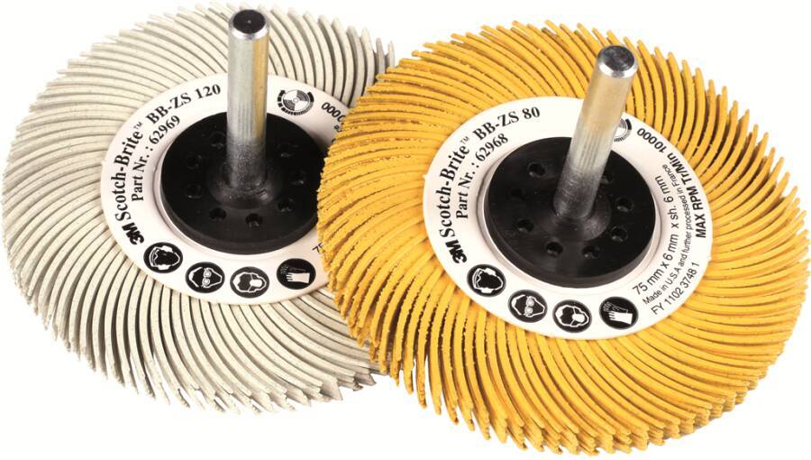 Radiale Bristle Bürste BB-ZS 62969 Farbe weiß Bürsten-Ø 76 mm Körnung 120 Drehzahl max. - U/min