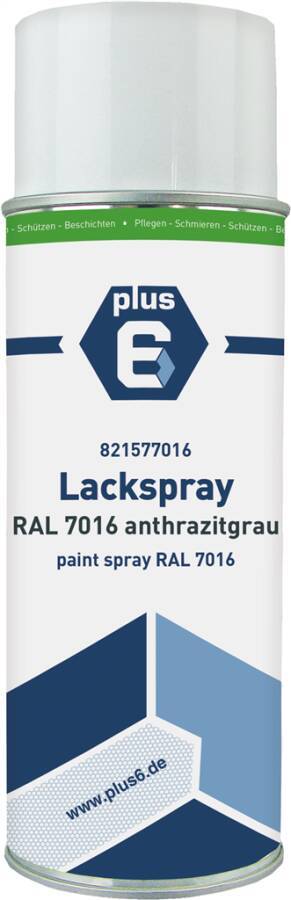 Eine Dose Plus E Lackspray mit der Bezeichnung „Lackspray RAL 7016 anthrazitgrau