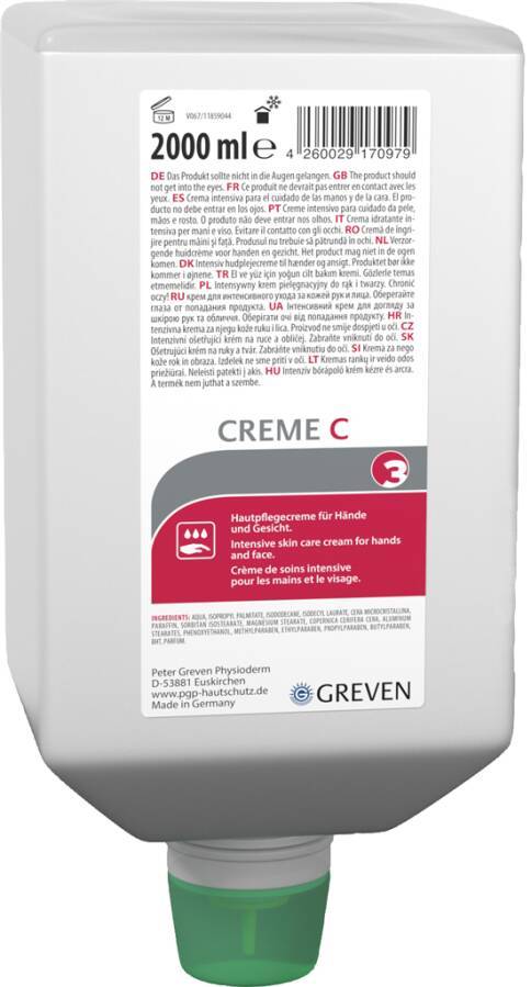 GREVEN® CREME C 13361-002 Inhalt 2 l Ausführung parfümiert Gebinde Varioflasche geeignet für Spender VARIOMAT ECO