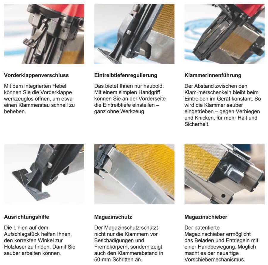 Druckluft-Breitrückenklammergerät PN29130 575793 für Typ Breitklammern BS 29000 für Größen (BxLxØ) 27,0 x 70 - 130 x 2,0