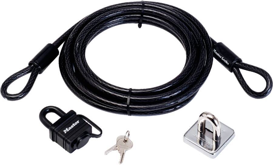 Sicherheits-Kabelset mit Vorhangschloss 8271EURDAT Typ mit Anker und Kabel Außen-Ø 10 mm Länge 4,50 m