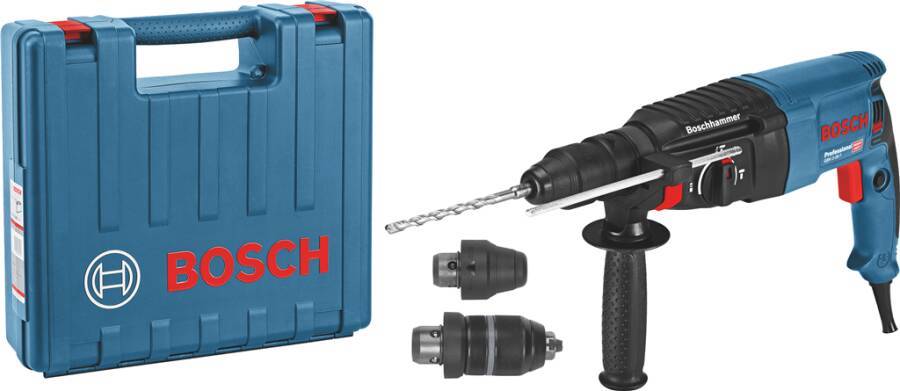 Bohrhammer GBH 2-26 F 06112A4000 Lieferumfang Schnellwechselbohrfutter, Wechselfutter SDS-plus, Zusatzhandgriff, Maschin