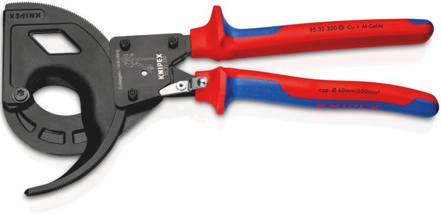 Kabelschneider, Ratschenprinzip-3-Gang 95 32 320 Länge 320 mm Schneidwerte Mehrleiterkabel 60mm / 600mm²