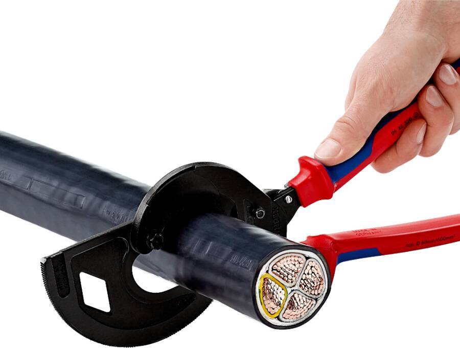 Kabelschneider, Ratschenprinzip-3-Gang 95 32 320 Länge 320 mm Schneidwerte Mehrleiterkabel 60mm / 600mm²