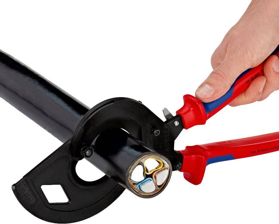 Kabelschneider, Ratschenprinzip-3-Gang 95 32 320 Länge 320 mm Schneidwerte Mehrleiterkabel 60mm / 600mm²