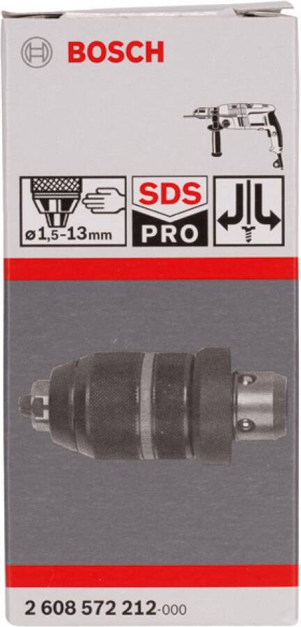 Schnellspann-Bohrfutter für Bohrhammer GBH mit Wechselfuttersystem 2608572212 Spannweite 1,5-13 mm Aufnahme Bosch-SDS-Pl