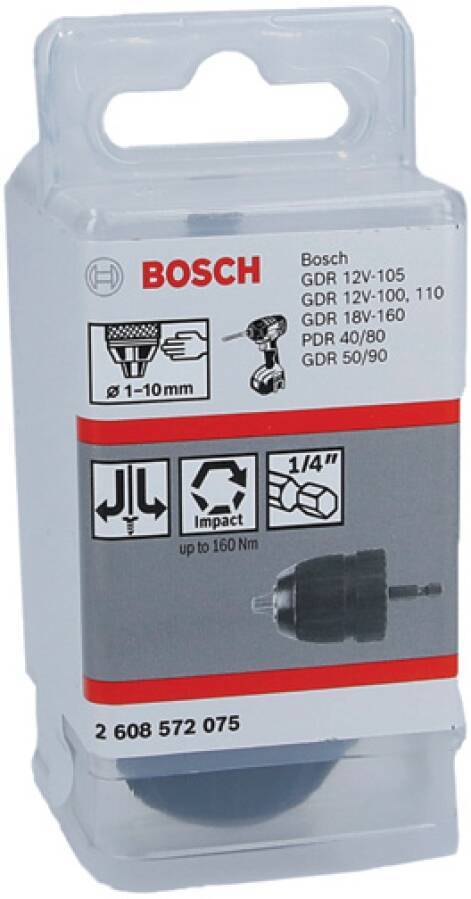 Schnellspann-Bohrfutter mit 1/4 -Bitaufnahme 2608572075 Spannweite 1,0-10 mm Aufnahme 1/4`` Sechskant Typ Rechts/Linksla