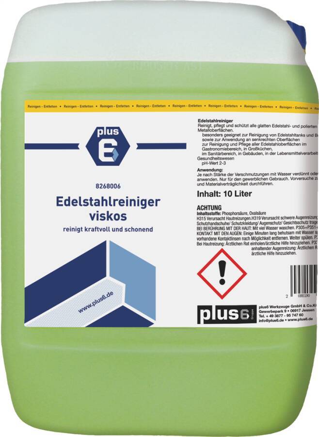 Edelstahlreiniger viskos 8268006 Inhalt 10 l Gebindeart Kanister pH-Wert sauer