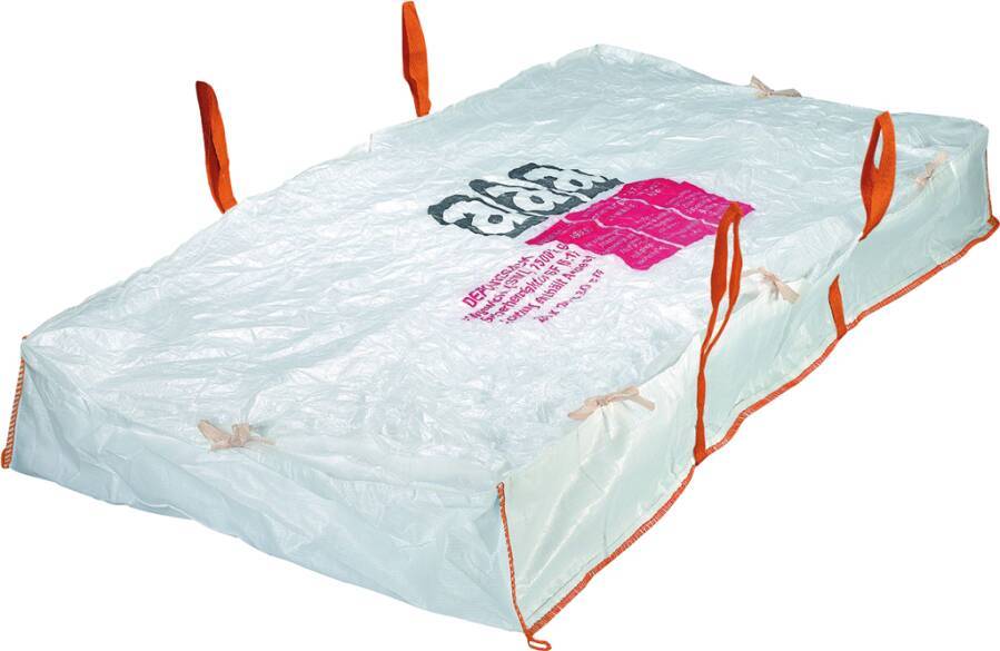 Flexible Einweg-Schüttgutbehälter 48738 Typ Platten-Bag Maße 260x125x30 cm SWL 1500 kg Eigenschaften beschichtet, für d
