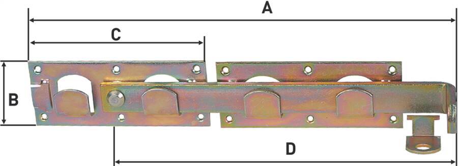 Doppeltorüberwurf 0555005 A 423 mm B 70 mm C 180 mm D 333 mm Gewicht 1,230 kg