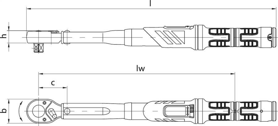 Drehmomentenschlüssel DREMASTER® UK 2641348 Anzugswert 60 - 300 Nm Antriebsvierkant 1/2`` Länge 620 mm Skaleneinteilung