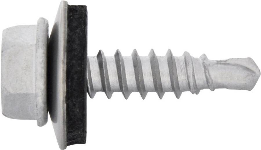 Sechskant-Bohrschraube A / Edelstahl A2 / 1.-4301 0282205 SW 8 mm Ø 4,9 mm Länge 20 mm Dichtscheiben-Ø 14 mm Bohrleistun