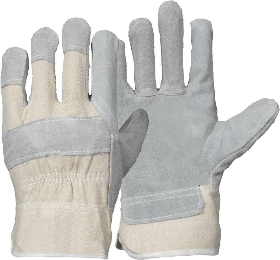 Rindkernspaltleder-Schutzhandschuh Canvas-Rücken 71011110 Größe 10 Farbe weiß/grau Trägermaterial Rindkernspaltleder / B