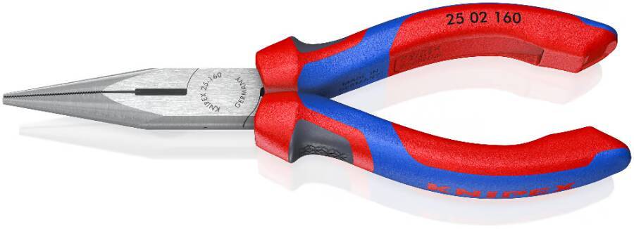 Flachrundzange 3-K-Griff 25 02 160 Länge 160 mm Schneidbereich (Stahldraht-Ø) 1,6 mm Typ 3-K-Griff gerade Schneidwert mi
