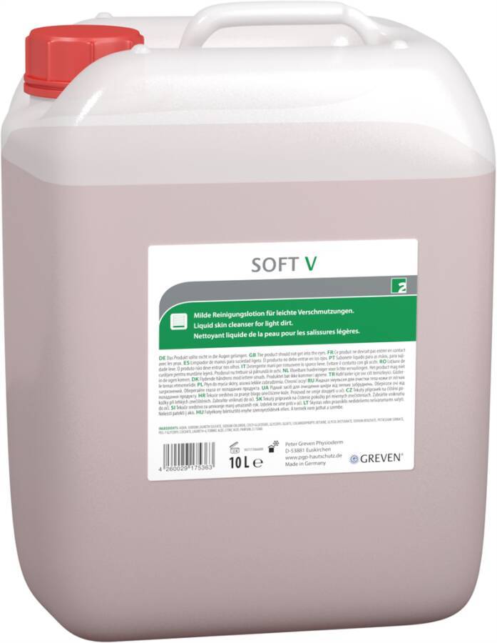 Hautreinigungslotion GREVEN® SOFT V 13992-007 Inhalt 10 l Ausführung parfümiert Gebinde Kanister geeignet für Spender -
