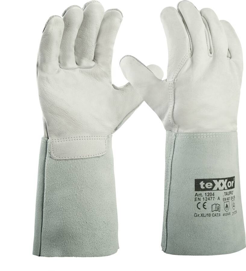 Rindvollleder-Schutzhandschuh TAUPO 1204-10 Größe 10 Farbe natur Trägermaterial Rindvollleder Gauge - Mat.-Stärke 1,0 -