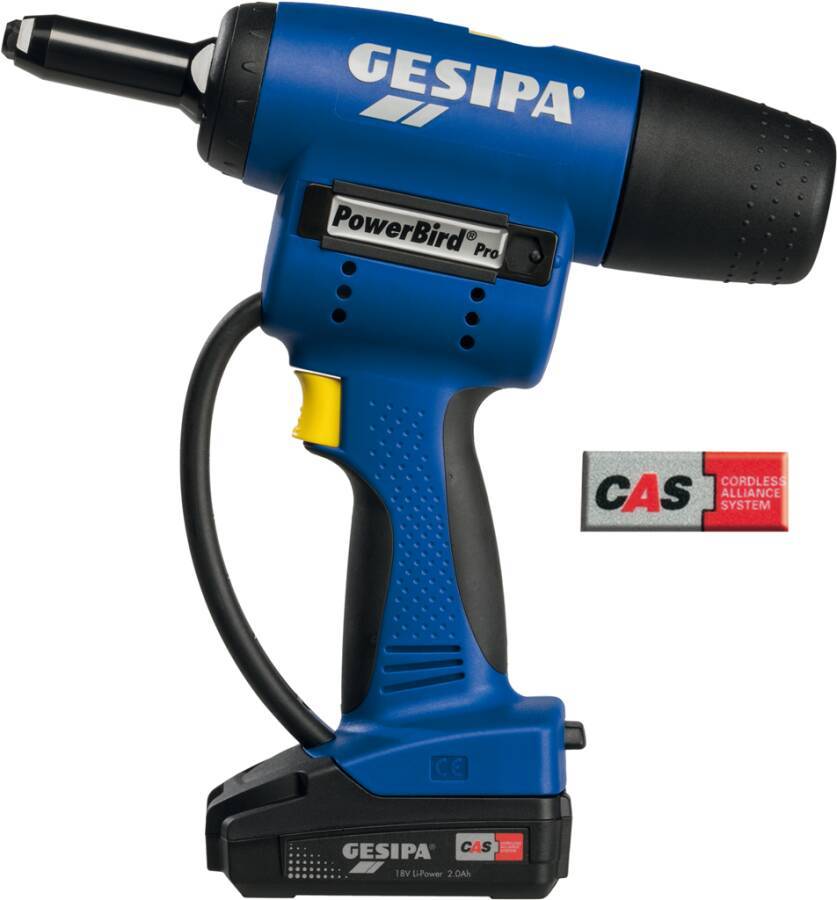 Blindnietgerät PowerBird® Pro Gold Edition CAS 1679666 Spannung 18 V Setzkraft 20.000 N Setzhub 25 mm Arbeitsbereich all