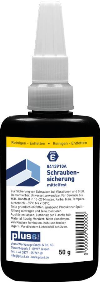 Schraubensicherung mittelfest 8413910A Inhalt 50 ml Gebindeart Flasche Festigkeit mittelfest max. Ø 1/4`` bis 3/4`` (M6