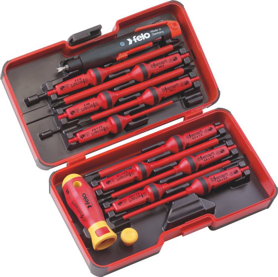 VDE-Schraubendreher mit Wechselklingensatz 00006391316 Typ E-smart Industrie Set 14-tlg. Inhalt Schlitz 2,5 - 3,0 - 3,5