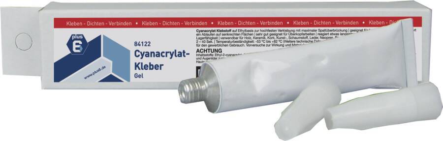 Sekundenkleber CA-GEL 20 g 84122 Inhalt 20 g Gebindeart Tube chemische Basis Ethyl-Cyanacrylat-Basis Viskosität 25°C/ mP