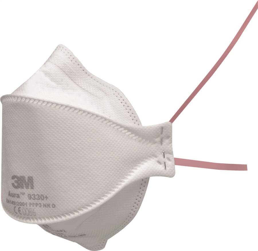 Partikelschutzmasken 3M™ Aura™ 9330+ Schutzstufe EN 149:2001 FFP3 NR D Schutzwirkung gegen Partikel zum Grenzwert 30-fac