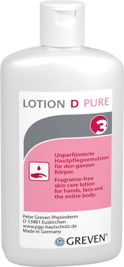 GREVEN® LOTION D 13768-003 Inhalt 100 ml Ausführung unparfümiert Gebinde Flasche geeignet für Spender -