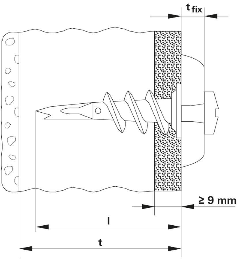Gipskartondübel Metall GKM 24556 Typ GKM Dübellänge 31 (l) mm min. Dicke bis zur ersten Tragschicht 35 (t) mm max. Dicke