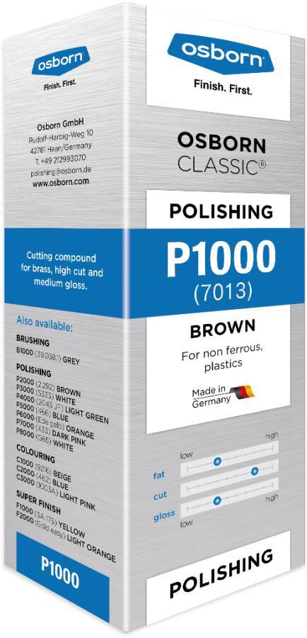 Polierpaste 5757803 Farbe braun Einsatz Vorpolieren geeignet für NE-Metalle Gewicht 1140 g