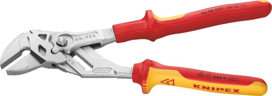 VDE-Zangenschlüssel 2K-Griff 86 06 250 Ausführung VDE Länge 250 mm Arbeitsbereich 52 / 2 mm / Zoll Gewicht 515 g