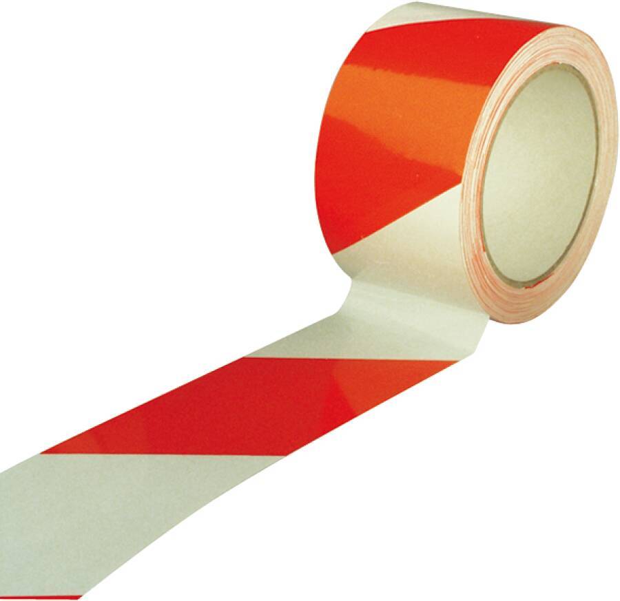 Warnband selbstklebend 84780 Farbe rot / weiß Rollenbreite 50 mm Rollenlänge 66 m