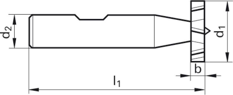 Schlitzfräser kreuzverzahnt 1681016,5X3 Ø 16,5 mm Breite 3 mm für Scheibenfedern 5,0 x 6,5 mm Zähnezahl 8 Gesamtlänge