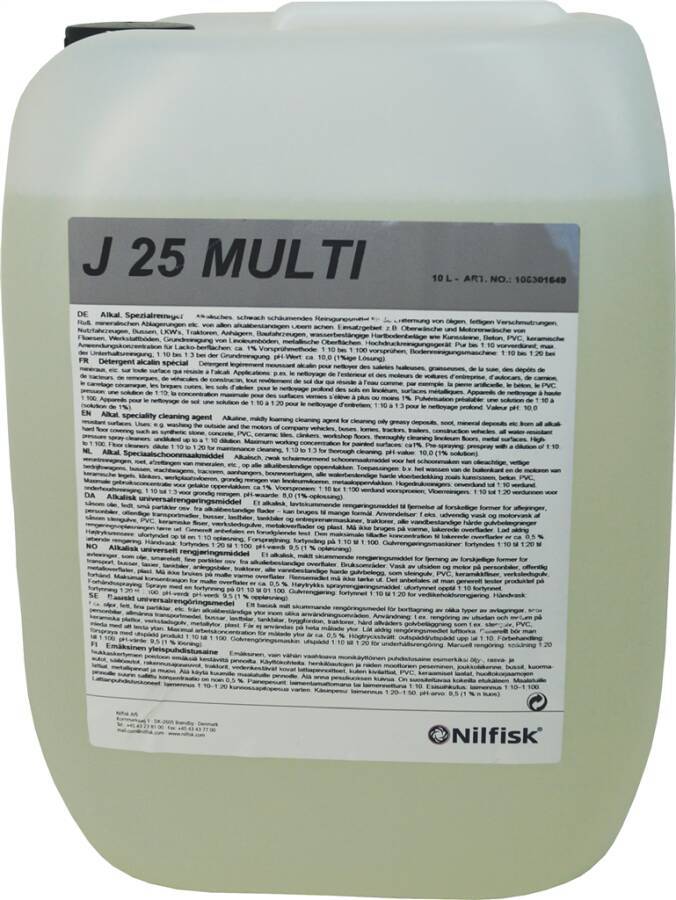 Multi-Reinigungsmittel J25 SV1 105301649 Inhalt 10 l Gebindeart Kanister pH-Wert alkalisch
