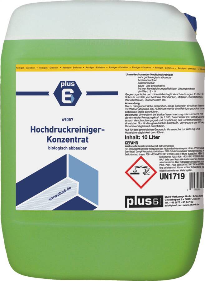 Hochdruckreinigerzusatz 69057 Inhalt 10 l Gebindeart Kanister pH-Wert alkalisch