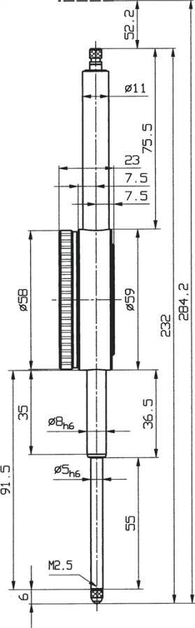 Präzisionsmessuhr M 2/50 T 10031 Messspanne 50 mm Skalenteilungswert 0,01 mm Zeigerumdrehung 1 mm Außenring-Ø 58 mm Eins