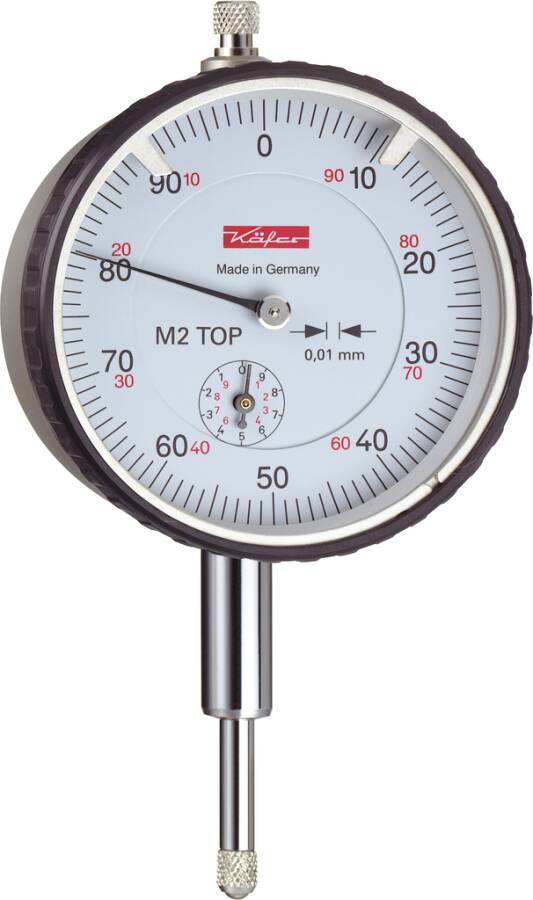 Präzisionsmessuhr M2 Top 10142 Messspanne 10 mm Skalenteilungswert 0,01 mm Zeigerumdrehung 1 mm Außenring-Ø 58 mm Einspa