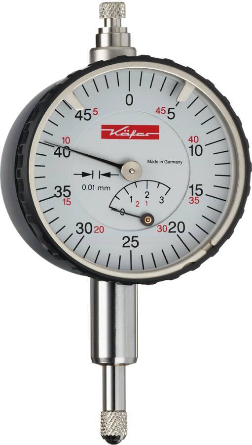 Kleinmessuhr KM 4T 10153 Messspanne 3 mm Skalenteilungswert 0,01 mm Zeigerumdrehung 0,5 mm Außenring-Ø 40 mm Einspannsch